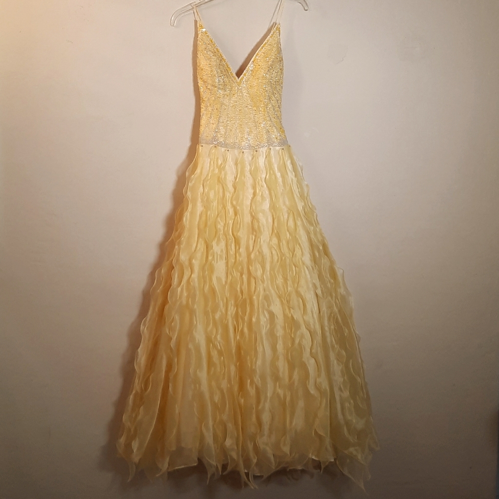 Yellow formal long dress